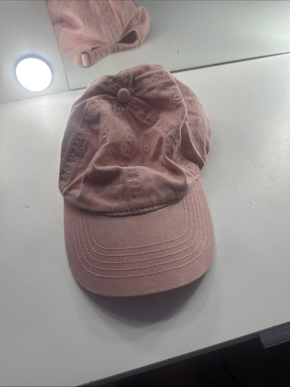Womens Classic Washed Pink Baseball Cap